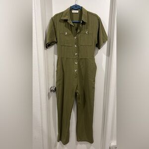 Solai Olive Green Utility Jumpsuit